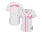 Women's Majestic Washington Nationals #11 Ryan Zimmerman Replica White Fashion Cool Base MLB Jersey