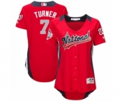 Women's Majestic Washington Nationals #7 Trea Turner Game Red National League 2018 MLB All-Star MLB Jersey