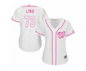 Women's Majestic Washington Nationals #73 Adam Lind Replica White Fashion Cool Base MLB Jersey