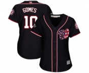 Women's Washington Nationals #10 Yan Gomes Authentic Navy Blue Alternate 2 Cool Base 2019 World Series Bound Baseball Jersey