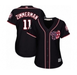 Women's Washington Nationals #11 Ryan Zimmerman Authentic Navy Blue Alternate 2 Cool Base 2019 World Series Bound Baseball Jersey