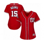 Women's Washington Nationals #15 Matt Adams Authentic Red Alternate 1 Cool Base 2019 World Series Bound Baseball Jersey