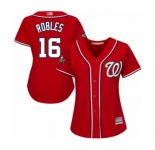 Women's Washington Nationals #16 Victor Robles Authentic Red Alternate 1 Cool Base 2019 World Series Bound Baseball Jersey