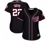 Women's Washington Nationals #22 Juan Soto Authentic Navy Blue Alternate 2 Cool Base Baseball Jersey