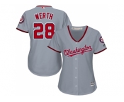 Women's Washington Nationals #28 Jayson Werth Grey Road Stitched MLB Jersey