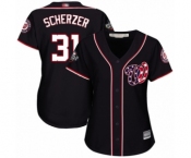 Women's Washington Nationals #31 Max Scherzer Authentic Navy Blue Alternate 2 Cool Base 2019 World Series Bound Baseball Jersey