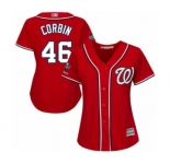 Women's Washington Nationals #46 Patrick Corbin Authentic Red Alternate 1 Cool Base 2019 World Series Champions Baseball Jersey