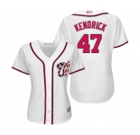 Women's Washington Nationals #47 Howie Kendrick Authentic White Home Cool Base Baseball Jersey
