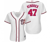 Women's Washington Nationals #47 Howie Kendrick Replica White Home Cool Base Baseball Jersey