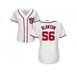 Women's Washington Nationals #56 Joe Blanton White Home Stitched MLB Jersey
