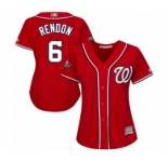Women's Washington Nationals #6 Anthony Rendon Authentic Red Alternate 1 Cool Base 2019 World Series Bound Baseball Jersey