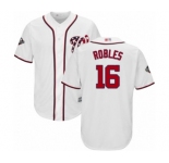 Youth Washington Nationals #16 Victor Robles Authentic White Home Cool Base 2019 World Series Bound Baseball Jersey