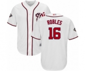 Youth Washington Nationals #16 Victor Robles Authentic White Home Cool Base 2019 World Series Bound Baseball Jersey