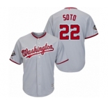 Youth Washington Nationals #22 Juan Soto Authentic Grey Road Cool Base 2019 World Series Champions Baseball Jersey