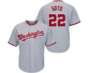 Youth Washington Nationals #22 Juan Soto Authentic Grey Road Cool Base Baseball Jersey
