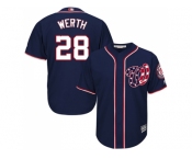 Youth Washington Nationals #28 Jayson Werth Blue Cool Base EStitched MLB Jersey