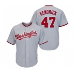 Youth Washington Nationals #47 Howie Kendrick Authentic Grey Road Cool Base Baseball Jersey