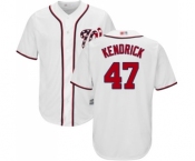 Youth Washington Nationals #47 Howie Kendrick Authentic White Home Cool Base Baseball Jersey