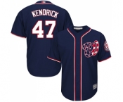 Youth Washington Nationals #47 Howie Kendrick Replica Navy Blue Alternate 2 Cool Base Baseball Jersey
