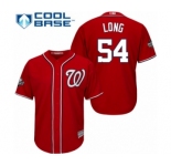 Youth Washington Nationals #54 Kevin Long Authentic Red Alternate 1 Cool Base 2019 World Series Bound Baseball Jersey