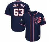 Youth Washington Nationals #63 Sean Doolittle Authentic Navy Blue Alternate 2 Cool Base 2019 World Series Bound Baseball Jersey