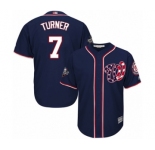 Youth Washington Nationals #7 Trea Turner Authentic Navy Blue Alternate 2 Cool Base 2019 World Series Bound Baseball Jersey
