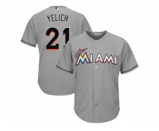 Youth Miami Marlins #21 Christian Yelich Grey Cool Base Stitched MLB Jersey