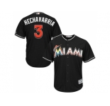 Youth Miami Marlins #3 Adeiny Hechavarria Black Cool Base Stitched MLB Jersey