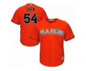 Youth Miami Marlins #54 Wei-Yin Chen Orange Cool Base Stitched MLB Jersey