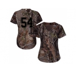 Women Miami Marlins #54 Wei-Yin Chen Camo Realtree Collection Cool Base Stitched MLB Jersey