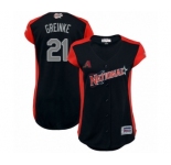 Women's Arizona Diamondbacks #21 Zack Greinke Authentic Navy Blue National League 2019 Baseball All-Star Jersey