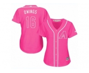 Women's Majestic Arizona Diamondbacks #16 Chris Owings Replica Pink Fashion MLB Jersey