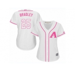 Women's Majestic Arizona Diamondbacks #25 Archie Bradley Replica White Fashion MLB Jersey