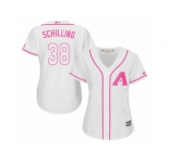 Women's Majestic Arizona Diamondbacks #38 Curt Schilling Authentic White Fashion MLB Jersey