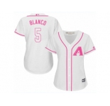Women's Majestic Arizona Diamondbacks #5 Gregor Blanco Authentic White Fashion MLB Jersey