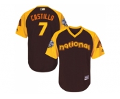 Youth Majestic Arizona Diamondbacks #7 Welington Castillo Authentic Brown 2016 All-Star National League BP Cool Base MLB Jersey