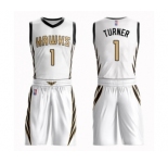 Women's Atlanta Hawks #1 Evan Turner Swingman White Basketball Suit Jersey - City Edition