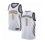Women's Nike Atlanta Hawks #1 Justin Anderson Swingman White NBA Jersey - City Edition