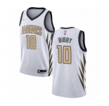 Women's Nike Atlanta Hawks #10 Mike Bibby Swingman White NBA Jersey - City Edition