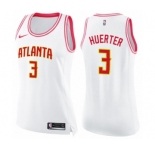 Women's Nike Atlanta Hawks #3 Kevin Huerter Swingman White Pink Fashion NBA Jersey