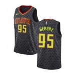 Women's Nike Atlanta Hawks #95 DeAndre' Bembry Swingman Black Road NBA Jersey - Icon Edition