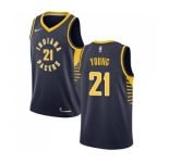 Women's Nike Indiana Pacers #21 Thaddeus Young Swingman Navy Blue Road NBA Jersey - Icon Edition