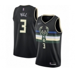 Women's Milwaukee Bucks #3 George Hill Swingman Black Finished Basketball Jersey - Statement Edition