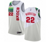 Women's Nike Milwaukee Bucks #22 Khris Middleton White Swingman Jersey - Earned Edition