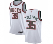 Women's Nike Milwaukee Bucks #35 Mirza Teletovic Swingman White Fashion Hardwood Classics NBA Jersey