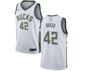 Women's Nike Milwaukee Bucks #42 Vin Baker Swingman White Home NBA Jersey - Association Edition