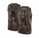 Women's Nike Milwaukee Bucks #8 Matthew Dellavedova Swingman Camo Realtree Collection NBA Jersey