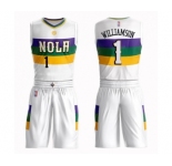 Women's New Orleans Pelicans #1 Zion Williamson Swingman White Basketball Suit Jersey - City Edition