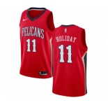 Women's Nike New Orleans Pelicans #11 Jrue Holiday Swingman Red Alternate NBA Jersey Statement Edition