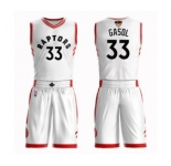 Women's Toronto Raptors #33 Marc Gasol Swingman White 2019 Basketball Finals Bound Suit Jersey - Association Edition